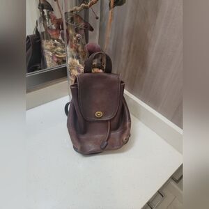Vintage Coach brown leather backpack 9960
